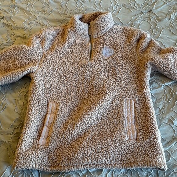 Ivory Ella Sherpa 1/4 Zip Pullover - Picture 2 of 6